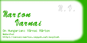 marton varnai business card