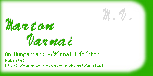 marton varnai business card